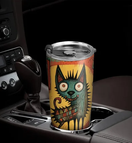 Miniatura 5 de Regalos de lobo de 20 onzas para los amantes del lobo, divertido amante del café, taza de vaso de lobo, taza de viaje aislada con tapa, termo