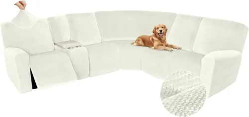 Miniatura 334 de Arfntevss Fundas de sofá seccional reclinable de terciopelo, Funda de sofá seccional de esquina para sofá reclinable, Funda elástica suave