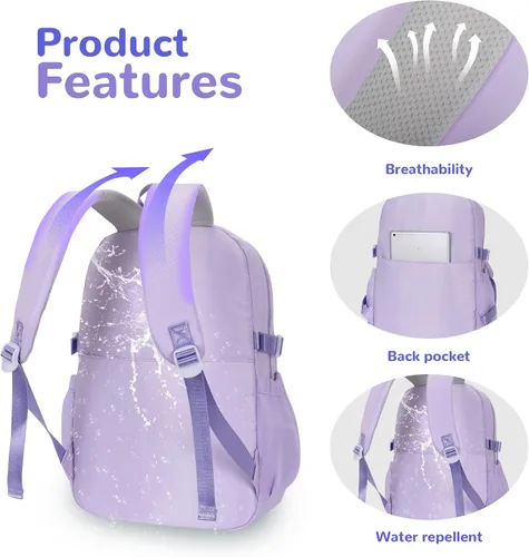 Miniatura 3 de Roffatide Mochila de anime con bonitos pasadores, mochila antirrobo para portátil, mochila de viaje, senderismo, mochila para nuevos regalos
