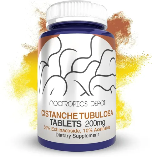 Nootropics Depot Cistanche tubulosa Tabletas | 200 mg | 180 unidades | Mínimo 50% equinacosido + 10% acetósido (verbascósido) | Promueve la fuerza