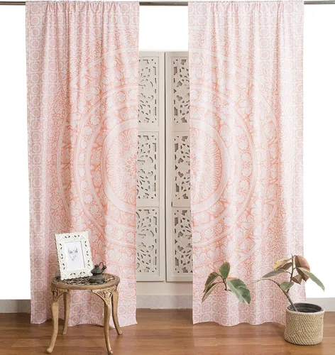 Miniatura 17 de Popular Handicrafts - Cortinas de ventana de cocina con diseño de mandala hippie indio, Elefante Bohemio, hermosas cortinas para dormitorio, sala