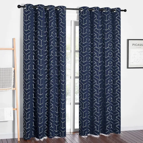 Miniatura 89 de NICETOWN Paneles de Cortinas Opacas para Dormitorio - Tratamiento de Ventanas con Aislamiento Térmico, Ojales Sólidos, Cortinas Opacas con Diseño