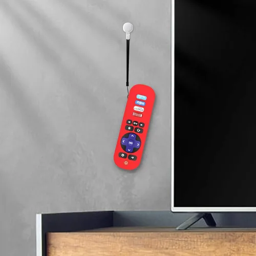 Miniatura 7 de Paquete de 2 fundas de silicona para control remoto TCL Roku TV RC280, repuesto universal, ligera, a prueba de golpes, TCL Roku TV, con cordón Negro