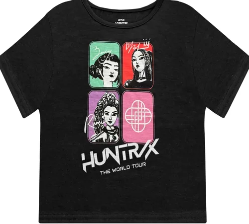 Miniatura 4 de KPop Demon Hunters - Conjunto de pijama para niñas, 2 piezas, camiseta de manga corta y pantalones cortos, ropa de dormir suave, producto