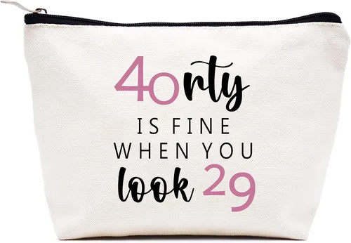 Miniatura 8 de LIBIHUA Bolsa de maquillaje de cumpleaños Bolsa de cosméticos Bolsa de viaje, Beige, 271-el Uno Donde Ture 40