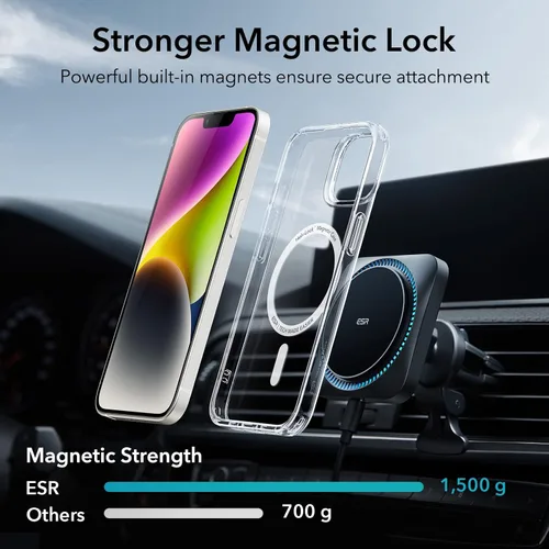 Miniatura 4 de ESR para iPhone 14 Plus Funda, Funda Magnética Compatible con MagSafe, Protección Anti-impactos de Grado Militar, Funda Transparente Magnética