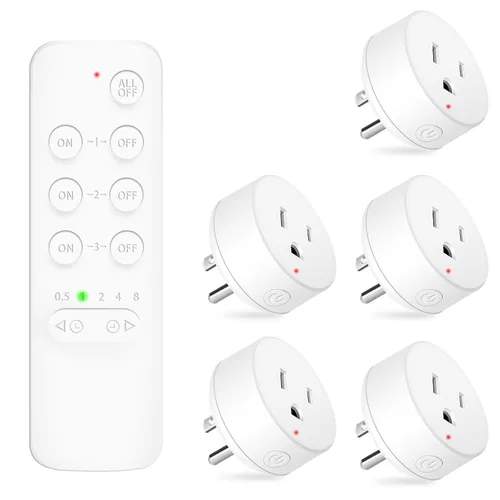 Miniatura 100 de NineLeaf Interruptor de salida remoto inalámbrico, interruptor de lámpara remoto, interruptor decorativo de enchufe de luz de encendido y apagado