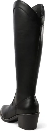 Miniatura 3 de DREAM PAIRS Botas vaqueras para mujer, vaquera occidental, con cremallera, tacón grueso, punta puntiaguda, botas altas hasta la rodilla