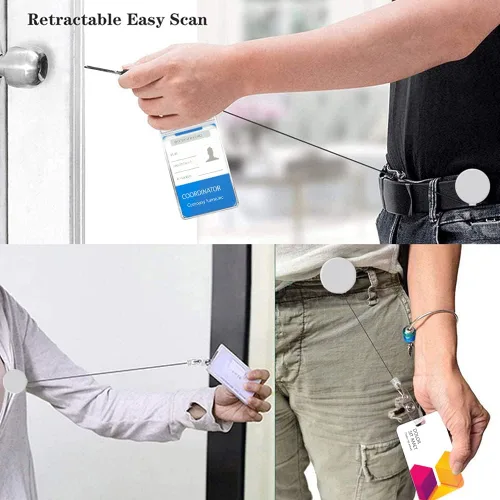 Miniatura 4 de Paquete de 12 carretes retráctiles para insignias, portatarjetas de estudiante, carretes retráctiles con clip de cocodrilo 12 piezas blanco