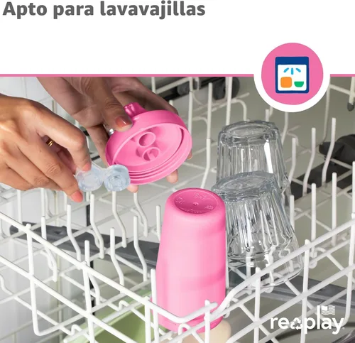 Miniatura 7 de Re-Play - Vasos con tapa y boquilla de 10 oz., hechos en EE.UU. para niños pequeños de 1 año en adelante, a prueba de derrames, aptos para Princesa