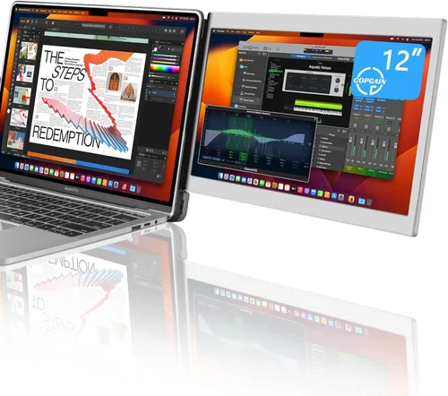 Miniatura 7 de Monitor Portátil Triple P2 para Laptop, Extensor de Pantalla de 12 Pulgadas, Extensor de Monitores Duales FHD 1080P, Pantalla IPS