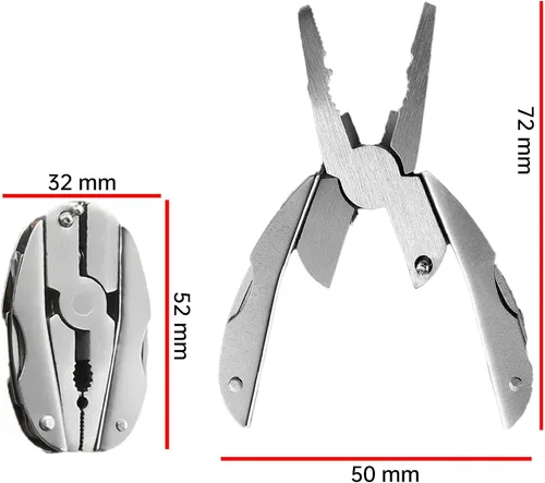 Miniatura 3 de Pulido 6 en 1 mini alicates multiherramienta de acero inoxidable profesional multi herramientas cuchillo de bolsillo para acampar al aire libre