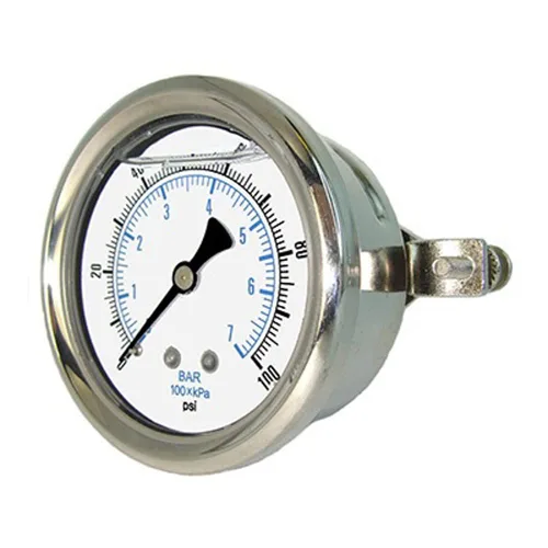 Miniatura 11 de PIC Gauges 203L-204A Manómetro relleno de glicerina con abrazadera en U con carcasa SS/bisel, internos de latón, lente de PC, dial de 2 pulgadas