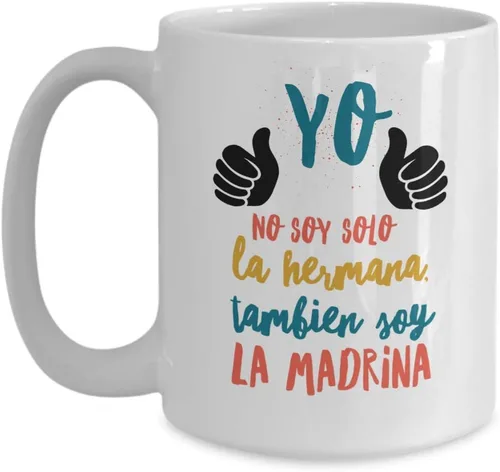 Regalo para Madrina | Taza de cafe para hermana | Perfecto regalo para graduados, profesionales y estudiantes | Vaso con afirmaciones positivas,