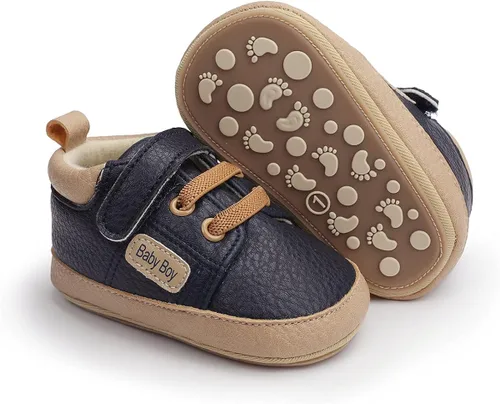 BENHERO - Zapatos Oxford para bebés niños y niñas mocasines de suela suave y piel sintética tenis de suela de goma anti-deslizantes tenis para bebés