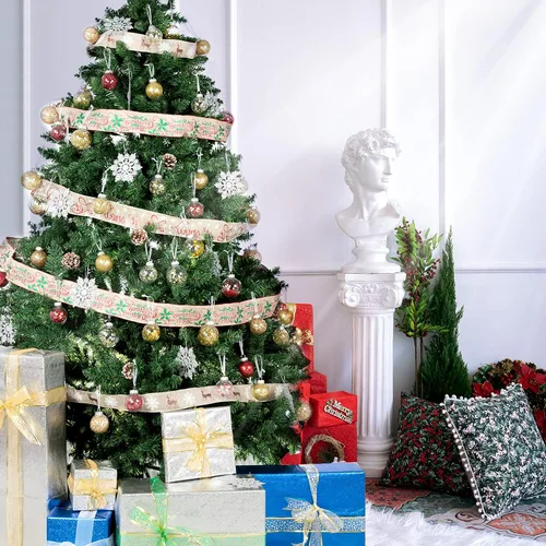 Miniatura 6 de 30 adornos de bola de Navidad transparentes inastillables, esferas decorativas de Navidad, esferas delicadas decoraciones (1.97''/50mm, dorado)