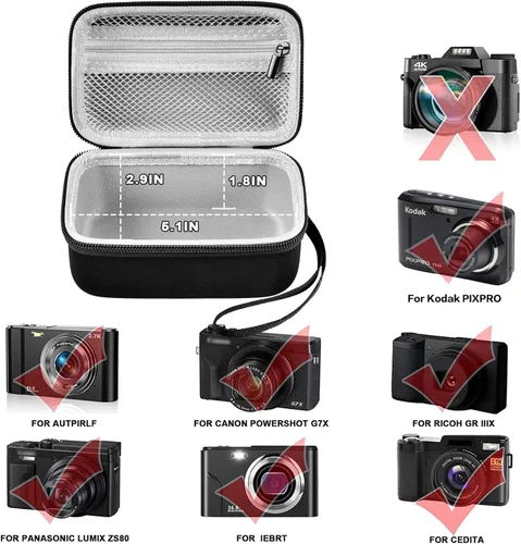 Miniatura 2 de Funda para cámara digital compatible con Duluvulu para Oiadek para Zostuic para TEBNGIHNM para cámara Canon G7 X Mark III/II 4K Vlogging. Bolsa