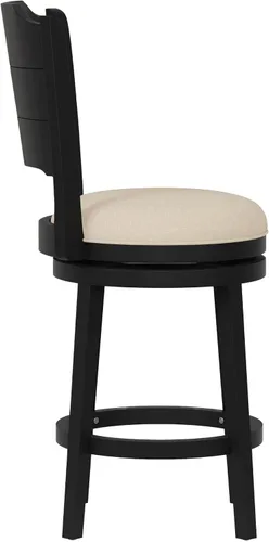 Miniatura 11 de Hillsdale Clarion - Taburete de Altura Giratoria de Madera para Barra, Negro