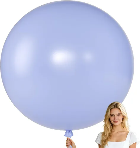 Miniatura 21 de KALOR Globos gigantes retro azul brumoso de 36 pulgadas, paquete de 6 globos de látex grandes redondos retro azul brumoso para aniversario