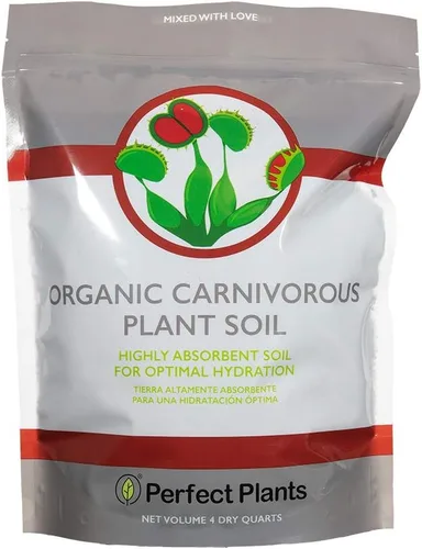Perfect Plants Suelo para plantas carnívoras | Mezcla orgánica premium de 4 cuartos de galón | Uso con trampas para moscas Venus, plantas de jarra u