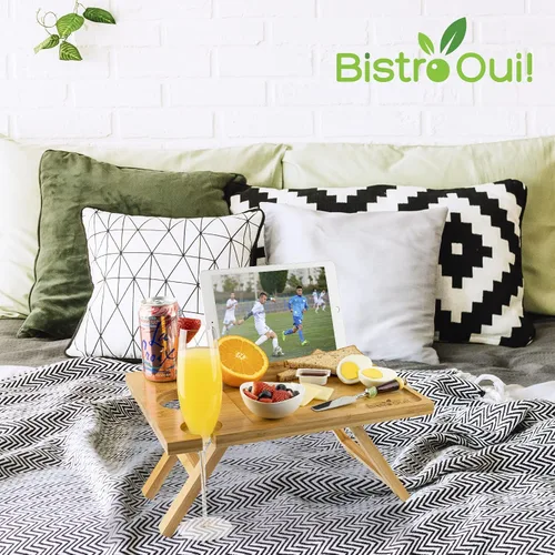 Miniatura 6 de Mesa de vino portátil, una mini bandeja plegable de picnic para la playa, camping, caravana, conciertos al aire libre, desayuno en la cama o antes
