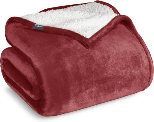 Miniatura 20 de Manta de forro polar de sherpa Bare Home - Tamaño para Lanzar/Viajar - Manta para cama, sofá y sofá cama - Cálida y ligera - Esponjosa y suave