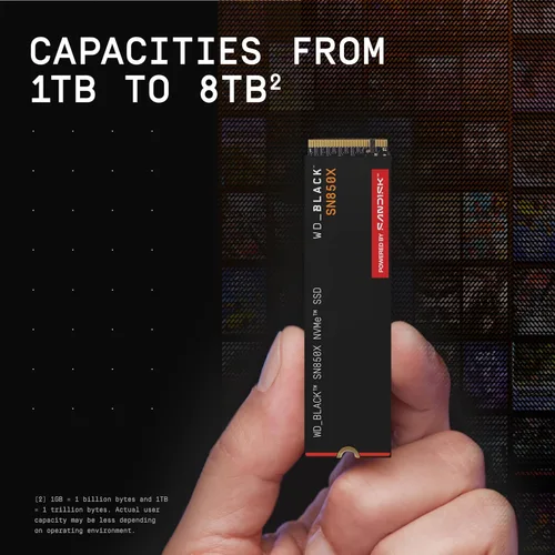 Miniatura 6 de WD_BLACK SN850X 1TB NVMe SSD - M.2 2280, velocidades de lectura de hasta 7,300 MB/s, velocidades de escritura de hasta 6,300 MB/s, expansión