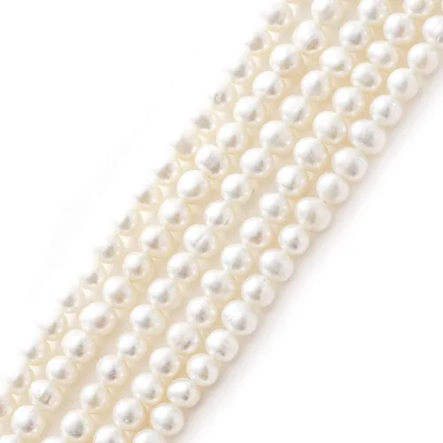 Miniatura 5 de Adabele 14 pulgadas real natural AA grado alto brillo patata redonda blanca cultivada de agua dulce perlas sueltas 0.276-0.315 in para fabricación