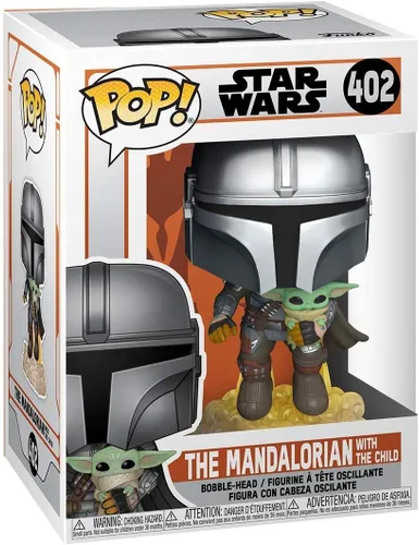 Miniatura 2 de POP! Funko Star Wars The Mandalorian - Figura de vinilo Mandalorian Flying with Child con protector POP