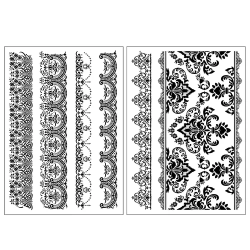 Miniatura 10 de Everjoy Más de 10 diseños impermeables brazo muñeca pierna círculo falso tatuaje temporal pegatinas - brazalete tribal bohemio negro