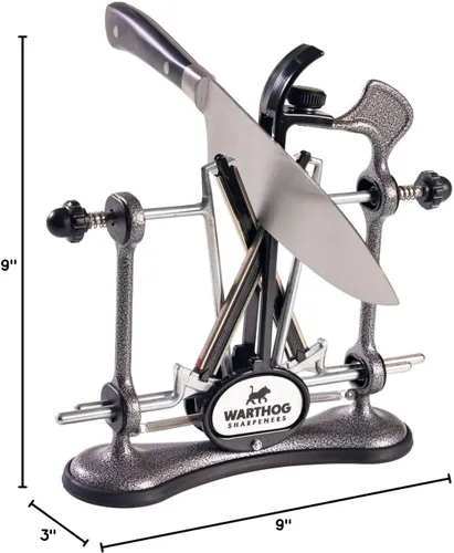 Miniatura 8 de Warthog V-Sharp A4 - Afilador de cuchillos, ideal para cocineros caseros, pescadores, cazadores, varillas de diamante, ángulos ajustables, marco