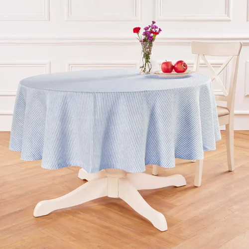 Miniatura 42 de Solino Home Mantel de lino 100 % puro de 52 x 52 pulgadas, mantel cuadrado de aguacate y blanco de rayas estrechas, hecho a mano, lavable a máquina