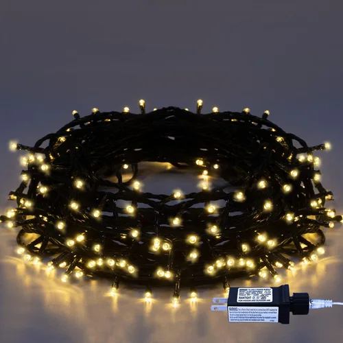 Miniatura 11 de Cadena de luces de Navidad para interiores – 220 LED de 82 ft, 8 modos de memoria, enchufe de extremo a extremo, impermeable decorativo para Azul