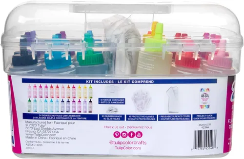 Miniatura 2 de Tulip Kit de teñido anudado de un solo paso Color Spectrum, 24 botellas, colores arcoíris, kit de tie-dye todo en uno para grupos grandes