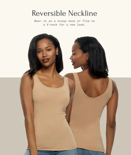 Miniatura 5 de Felina Camiseta sin mangas reversible de algodón para mujer Paquete de 4