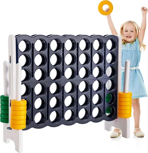 Miniatura 13 de Costzon Giant 4 en una fila, Juego de mesa Jumbo de 4 a puntuación para niños y adultos, juego de conexión de patio interior y exterior, 1.07 m