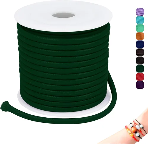 Miniatura 23 de CAMAL Cuerda de cera de 0.069 pulgadas para hacer pulseras, hilo encerado de 23 yardas para joyería y pulsera, cordón encerado para manualidades