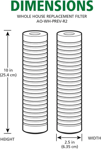 Miniatura 5 de AO Smith AO-WH-PREV-R2 - Cartucho de repuesto para filtro de agua de sedimentos de 5 micrones, 2.5 x 10 pulgadas, paquete de 2, para sistemas