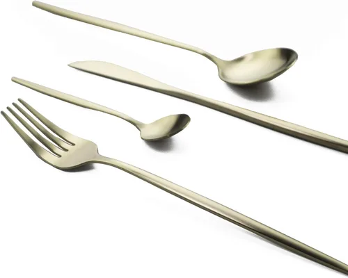 Miniatura 9 de JASHII Juego de cubiertos de acero inoxidable de 24 piezas, juego de cubiertos de servicio para 6, utensilios para cocina, aptos para lavavajillas