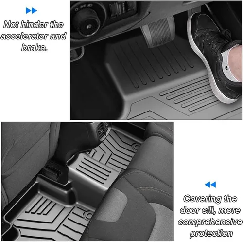 Miniatura 7 de KUST Alfombrillas de Piso para Jeep Cherokee 2016-2023 (No para Grand Cherokee), Alfombrillas de Piso Cherokee para Todo Clima, Tapetes de Carro TPE