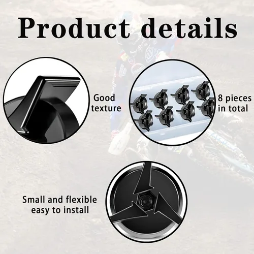 Miniatura 3 de 8 piezas de tornillos para casco de motocicleta - Tornillos para visera de casco de motocicleta, accesorios para casco, kit de tornillos para visera