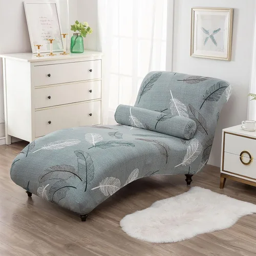 Miniatura 7 de Funda Impresa para Chaise Lounge sin Brazos Interior Funda Elástica para Silla para Sala de Estar Dormitorio Funda Elástica sin Brazos para Chaise