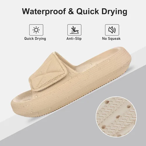 Miniatura 6 de kihutor Cloud Slides For Women and Men, Pillow Slippers Bathroom Slides, Soft Comfy Thick Sole Sandals Quick Drying Pillow Slides