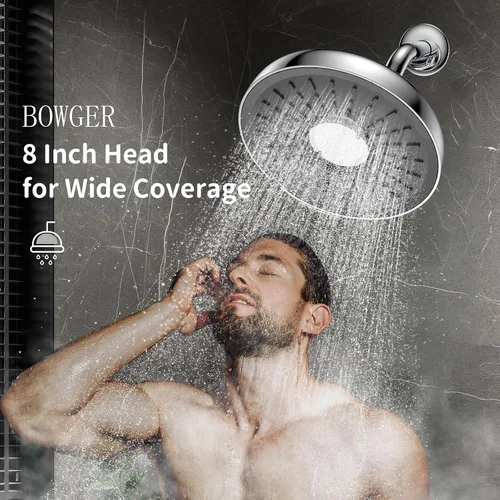 Miniatura 3 de BOWGER Paquete de 2 filtros de ducha de repuesto para cabezal de ducha fijo de lluvia de 8 pulgadas, cartucho de filtro suavizador de agua para agua