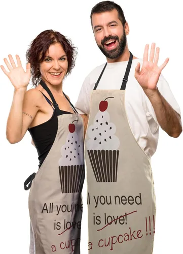 Miniatura 5 de Delantal de hornear para hombres, All You Need Is a Cupcake Craft Delantales para mujeres para cocina, cocina, restaurante, barbacoa, pintura