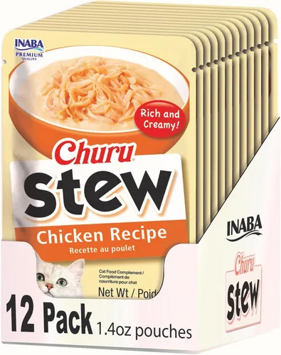 Miniatura 9 de INABA Churu - Estofado para gatos, bolsa de guarnición con vitamina E, 1.4 onzas por bolsa, 12 bolsas, variedad de pollo y mariscos