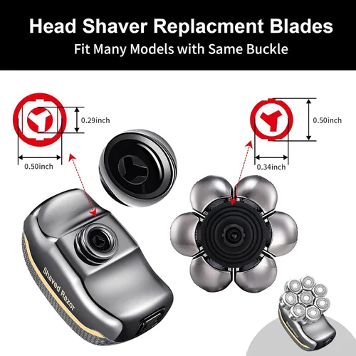 Miniatura 2 de Cabezales de repuesto para afeitadora de cabeza, cuchillas de repuesto para afeitadora de cabeza, afeitadoras de cabeza para hombres calvos
