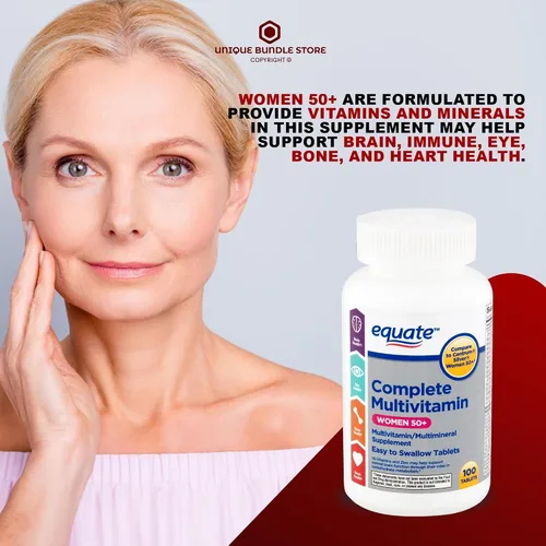 Miniatura 2 de Multivitamínico para mujeres 50 Plus – 100 tabletas, multivitamínico diario para mujer con vitaminas y minerales esenciales, vitaminas adultas