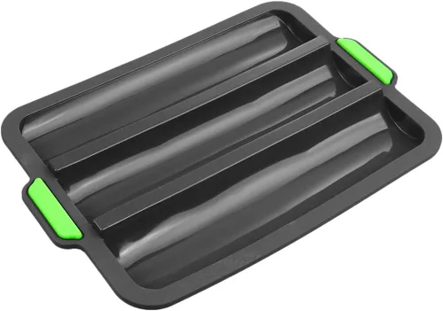 Miniatura 2 de Hemoton Molde de silicona para baguette, bandeja de pan francés, forma de pan, molde para hornear pan, molde para subrollo, tostado, negro, 13.6 x
