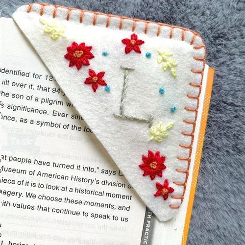 Miniatura 72 de Marcapáginas de esquina bordadas a mano personalizadas, Marcadores para mujeres, Marcador personalizado para los amantes de los libros, lindo Verde